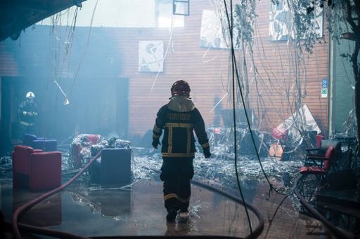 Incendio en el Centro Arte Alameda durante la exposición